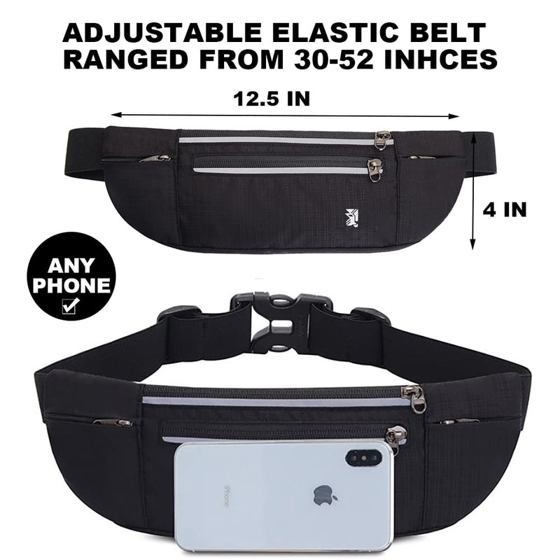 [Australia - AusPower] - Peicees Fanny Pack with Water Bottle Holder Waist Bag for Men Women Water Resistant Lightweight Reflective Adjustable Running Belt Headphone Bag Travel Pocket for Outdoor Camping Fitness Hiking Green 