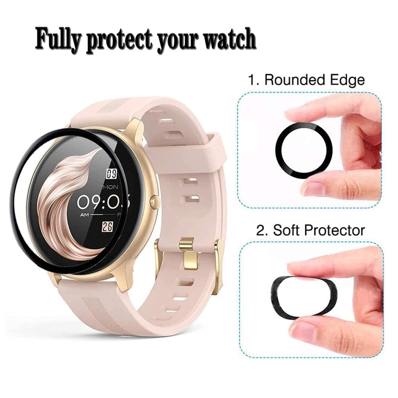 [Australia - AusPower] - 3 Pack Tempered Glass Screen Protector Film, compatible with AGPTEK LW11 smartwatch 