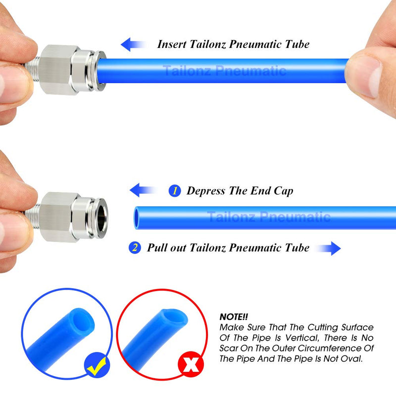 [Australia - AusPower] - TAILONZ PNEUMATIC 304 Stainless Steel Male Straight 1/4 Inch Tube OD x 1/8 Inch NPT Thread Push to Connect Fittings PC-1/4-N1 (Pack of 5) 1/4''OD 1/8''NPT 