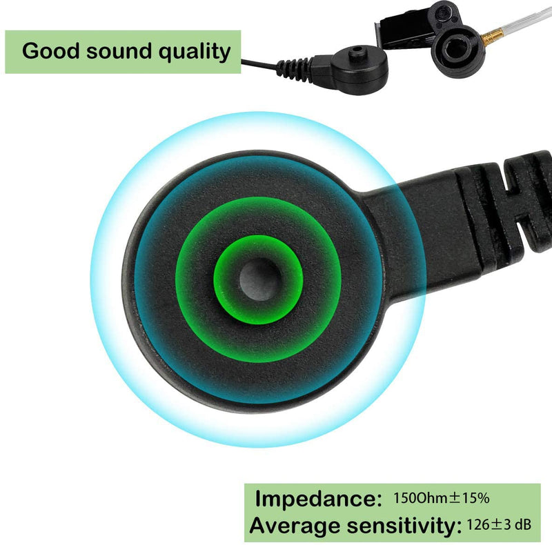 [Australia - AusPower] - Retevis EEK009 Walkie Talkie Earpiece with Mic 2 Pin, Compatible with Retevis RT22 RT21 H-777 RT68 RT19 Baofeng UV-5R pxton Walkie Talkies, Adjustable Length Acoustic Tube 2 Way Radio Headset(1 Pack) 