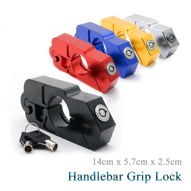 [Australia - AusPower] - Motorcycle Locks Heavy Duty Anti Theft Adjustable Bike Handlebar Lock for Protection Universal ATV Alloy CNC Handle Throttle Grip Security Lock with 2 Keys,Motorcycle Lock Silver 