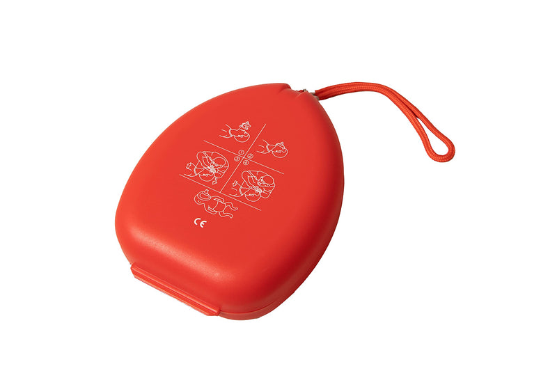 [Australia - AusPower] - Primacare RS-6845-5 Pack of 5 Single Valve CPR Rescue Mask in Red Hard Case, Adult/Child Pocket Resuscitator with Elastic Strap, Air Cushioned Edges, 6.5x4.8x1.6 inches 5 Count (Pack of 1) 