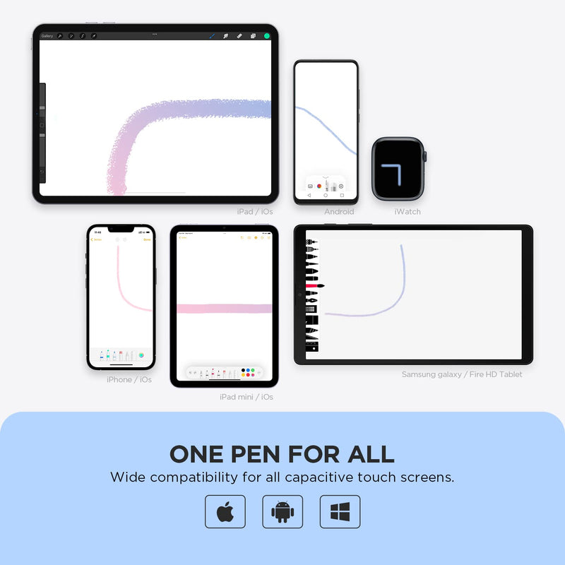 [Australia - AusPower] - OASO Stylus Pen for Touch Screens, Disc Tip & Magnet Cap Styli Pencil Compatible with Apple iPad pro/iPad 6/7/8/9/iPhone/Samsung Galaxy Tab A7/S7/Fire HD 7/8/10 Plus Tablet/All Touch Devices White 