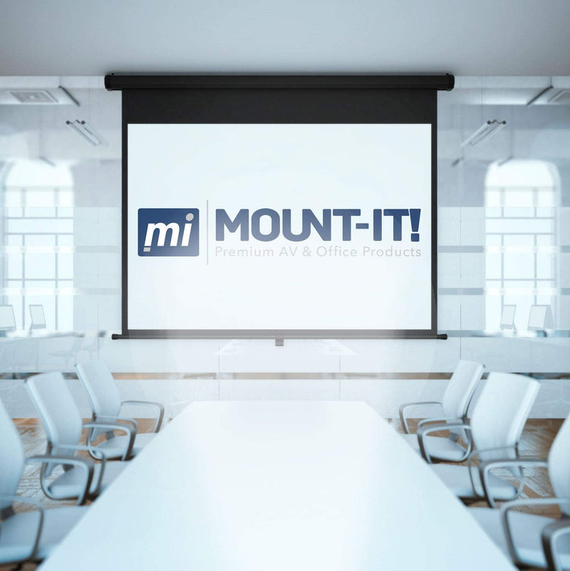 [Australia - AusPower] - Mount-It! Projector Screen Wall Mount L-Brackets - Wall Hanging Bracket For Home Projector and Movie Screens, 6 inch Adjustable Mounting Hooks for Projection Screen, 1 Pair, White, 66 Lb Capacity Each 