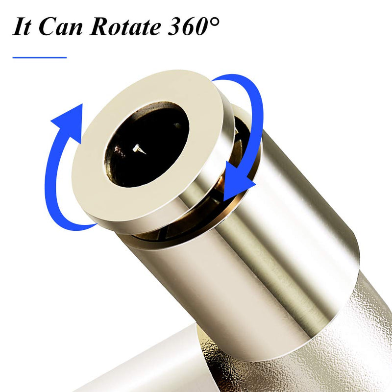 [Australia - AusPower] - TAILONZ PNEUMATIC 1/4 OD Elbow Nickel-Plated Brass Plastic Push to Connect Fittings Tube Connect Push Fit Fittings Tube Fittings Push Lock PV-1/4（Pack of 5） 1/4"OD 