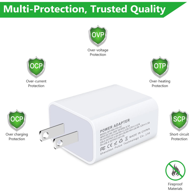 [Australia - AusPower] - USB C Fast Charger Block for iPhone 13 Pro Max, 20W Dual Port PD + QC 3.0 USB C Wall Charger Power Adapter Plug for iPhone 13/13 Mini/13 Pro/12 11 Pro Max/SE/XR/XS,Pixel 6 Pro 5 4a,Galaxy S21 S22 A13 