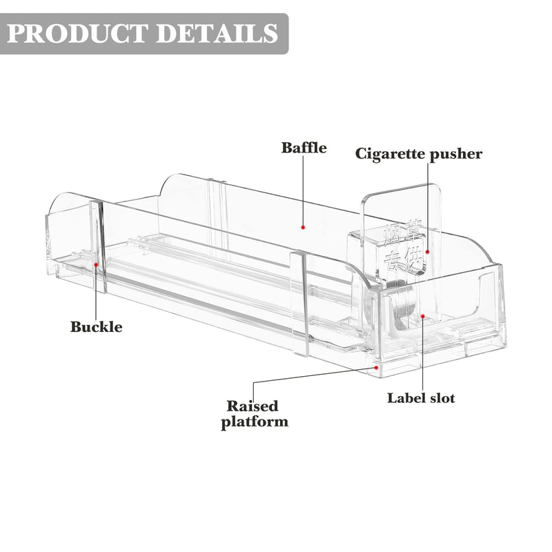 [Australia - AusPower] - Can Organizer for Refrigerator, 2Pcs Automatic Cigarette Dispaly Holder Showcase Automatic Clear Cigarette Case Pushers Rack for Store Retail 24cm 