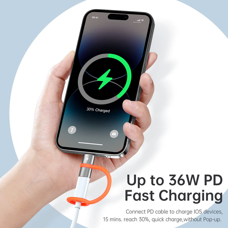 [Australia - AusPower] - mcdodo USB C to Lighting Adapter, 36W Type C to Lightn-ing Adapter PD Fast Charging for Phone 14/13/12/11/XS/XR/SE/AirPods, Fits Original MacBook USB C Charger Adapter, Support Data Transmission 