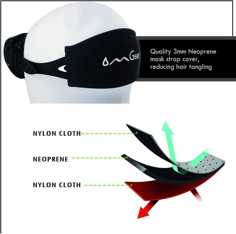 [Australia - AusPower] - OMGear Diving Mask Snorkeling Gear Kids Adult Snorkel Mask Dive Goggles Silicone Swim Glasses with Nose Cover for Scuba Free Diving Spearfishing Neoprene Strap Cover Impact Resistance 