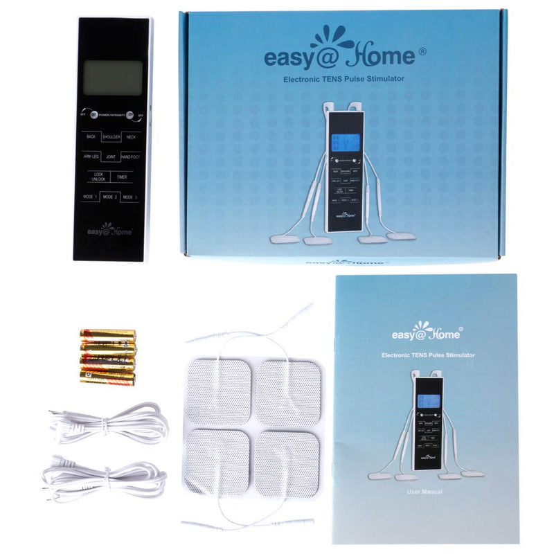 [Australia - AusPower] - TENS Unit Muscle Stimulator, Easy@Home Electronic Pulse Massager,EMS TENS Machine,Pain Relief therapy Pain Management Device,Backlit LCD Display, OTC Home Use - FSA Eligible Handheld , EHE010 