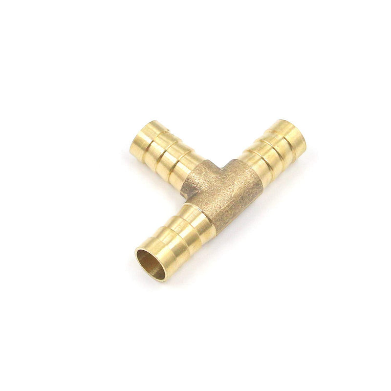 [Australia - AusPower] - Antrader 3/8" Tee Brass Hose Barb Fitting, 3-Way PEX Pipe Union Fittings, 10-Pack 3/8" x 3/8" x 3/8" Barb 