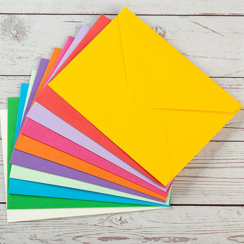 [Australia - AusPower] - 50 Pieces A6 Envelopes for 4 x 6 Greeting Cards, Birthday Party, Photos, Baby Shower and Wedding Invitations, 6.50 x 4.75 Inches(10 Colors, 5 Pieces Per Color) 