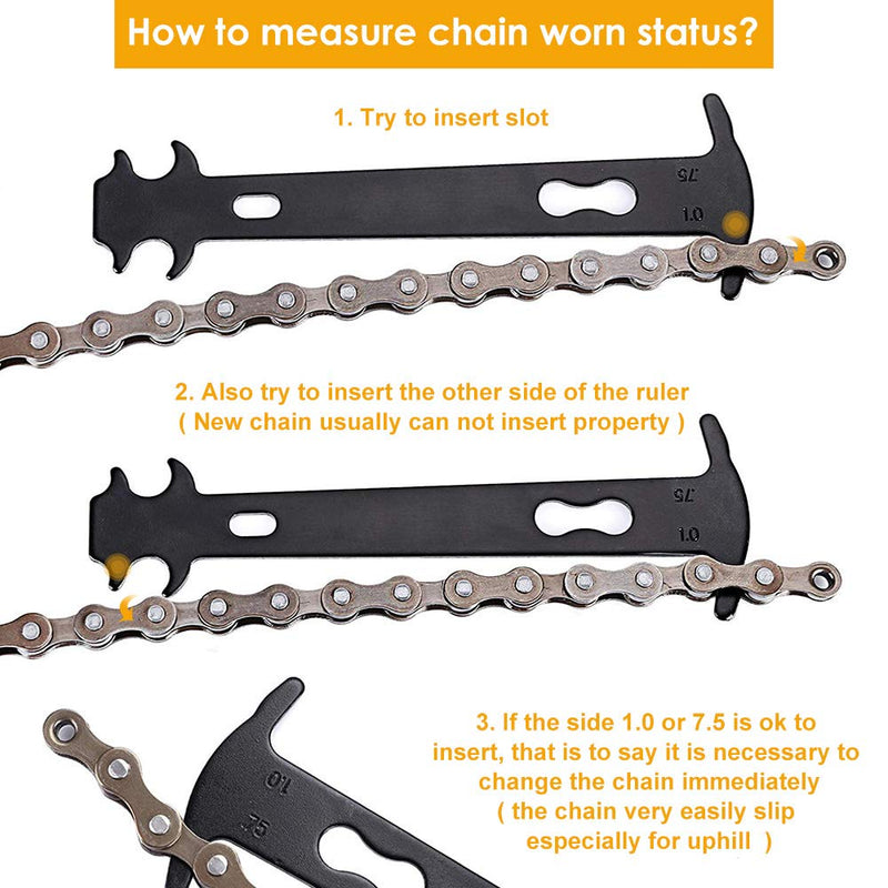 [Australia - AusPower] - WOTOW Bike Chain Repair Tool Kit Set, Cycling Bicycle Chain Breaker Splitter Cutter & Wear Indicator Checker & Master Link Pliers Remover & Reusable Missing Connector for 6/7/8/9/10 Speed Chain 