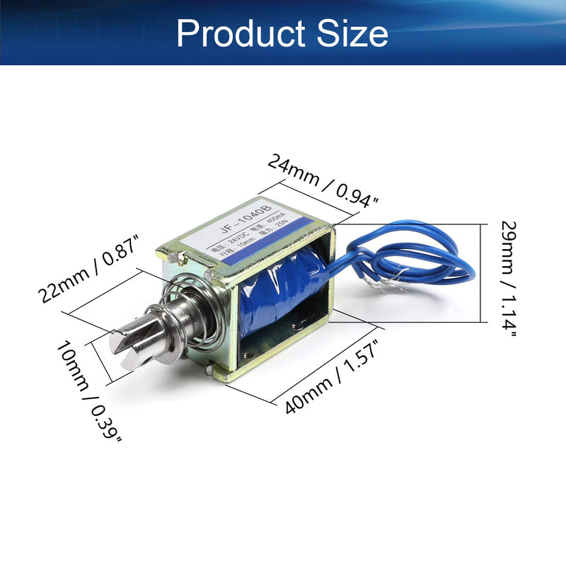 [Australia - AusPower] - Heyiarbeit DC 24V 25N Push Pull Type Solenoid Electromagnet 0.4A 9.6W 10mm Stroke Open Frame Solenoid, Linear Motion, JF-1040B-24V 