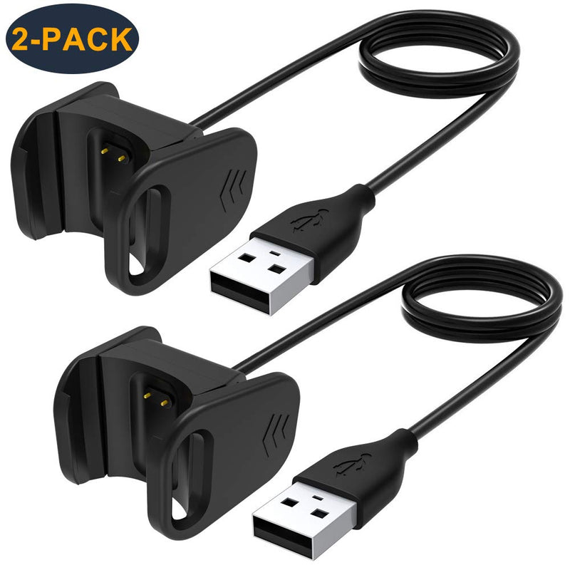 [Australia - AusPower] - CAVN 2 Pack Charger Cable Compatible with Fitbit Charge 3, Replacement USB Charging Cable Cord Clip Dock Accessories Adapter for Charge 3 / Charge SE Smartwatch 2018 