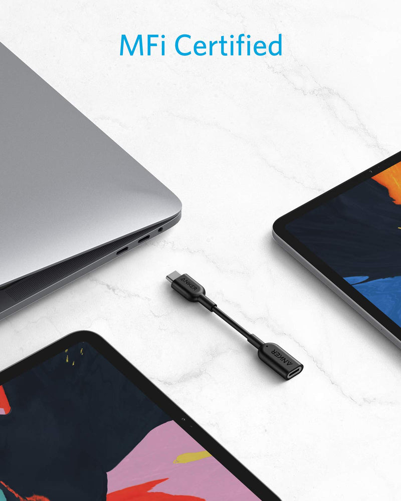 [Australia - AusPower] - Anker USB-C to Lightning Audio Adapter (Audio Only, Does Not Support Charging)(Black) Black 