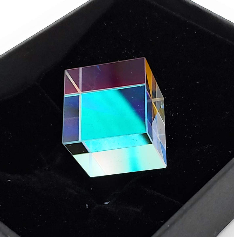 [Australia - AusPower] - Labnique 25 mm Glass Cube Prism, RGB Dispersion Prism, X-Cube, Dichroic Cube, for Teaching of Optics, Photo Effects, and Decoration 