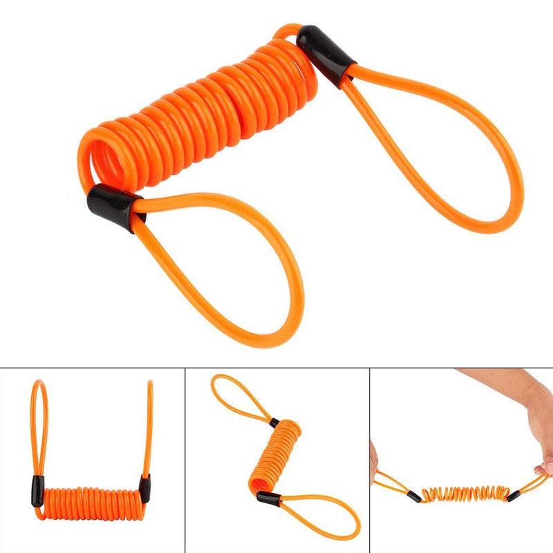 [Australia - AusPower] - Reminder Cable,YOFUNTLE [2 Pack]Disc Lock Cable,Security Steel Wire Spring Reminder Rope for Scooter Motorcycle Motorbike Vehicle Baggage Helmet Lock,Antitheft Protection on Handlebar(Orange+Blue) 