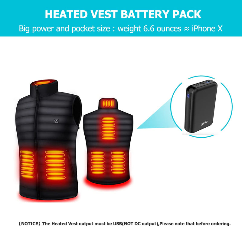 [Australia - AusPower] - Pocket Size Power Bank 10000mah for Heated Vest,5V 2A Heated Jacket Battery Pack,LED Display Portable Charger with Dual USB,External Battery Phone Chager for iPhone,Android etc. 