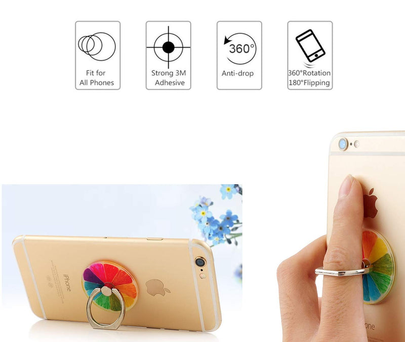[Australia - AusPower] - Crystal Flower Fruit Shape Ring Stent 360°Rotation Finger Ring Grip Cell Phone Ring Holder Stand (Strawberry) Strawberry 
