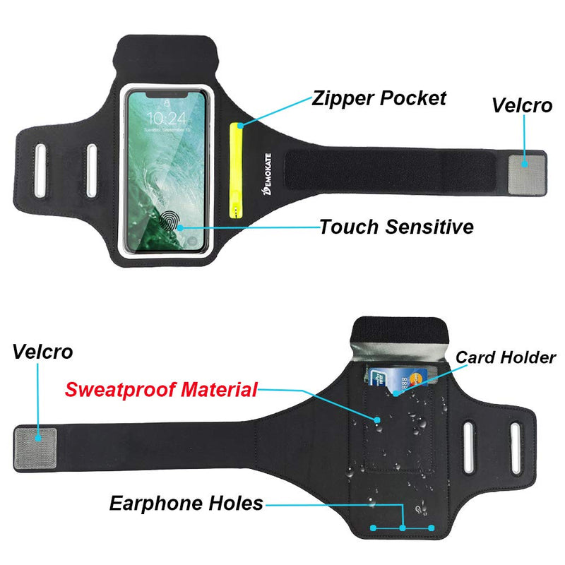 [Australia - AusPower] - Running Phone Holder Armband for iPhone 12 11 Pro XR XS 8 7 Plus, Note 20/10,Galaxy S20 S10,Running Arm Band Case Gear Accessories for Jogging, Runners,Exercise,Workout 