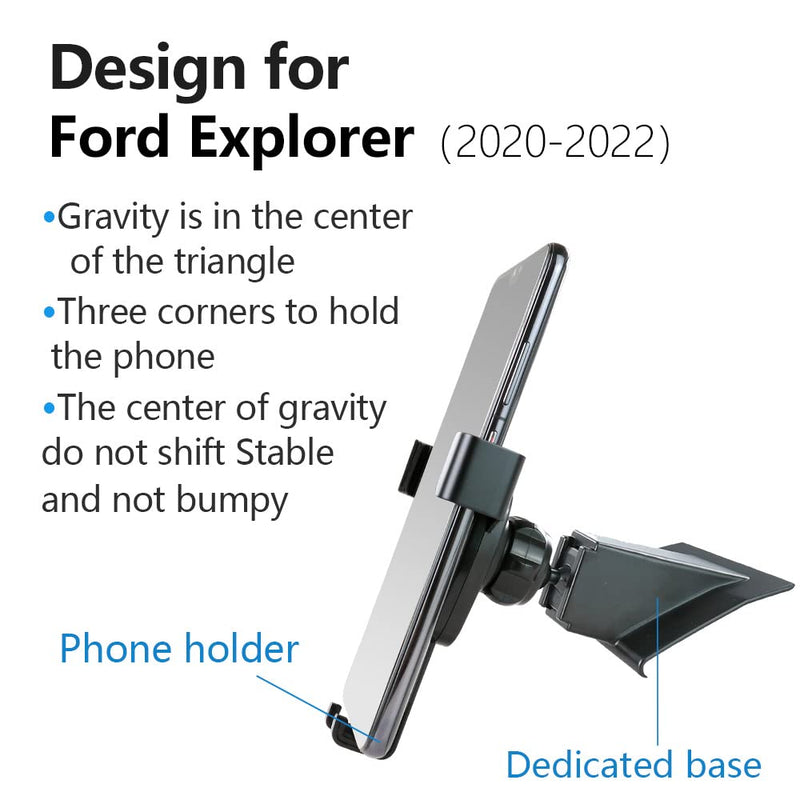[Australia - AusPower] - LUNQIN Car Phone Holder for 2020-2022 Ford Explorer Auto Accessories Navigation Bracket Interior Decoration Mobile Cell Phone Mount 