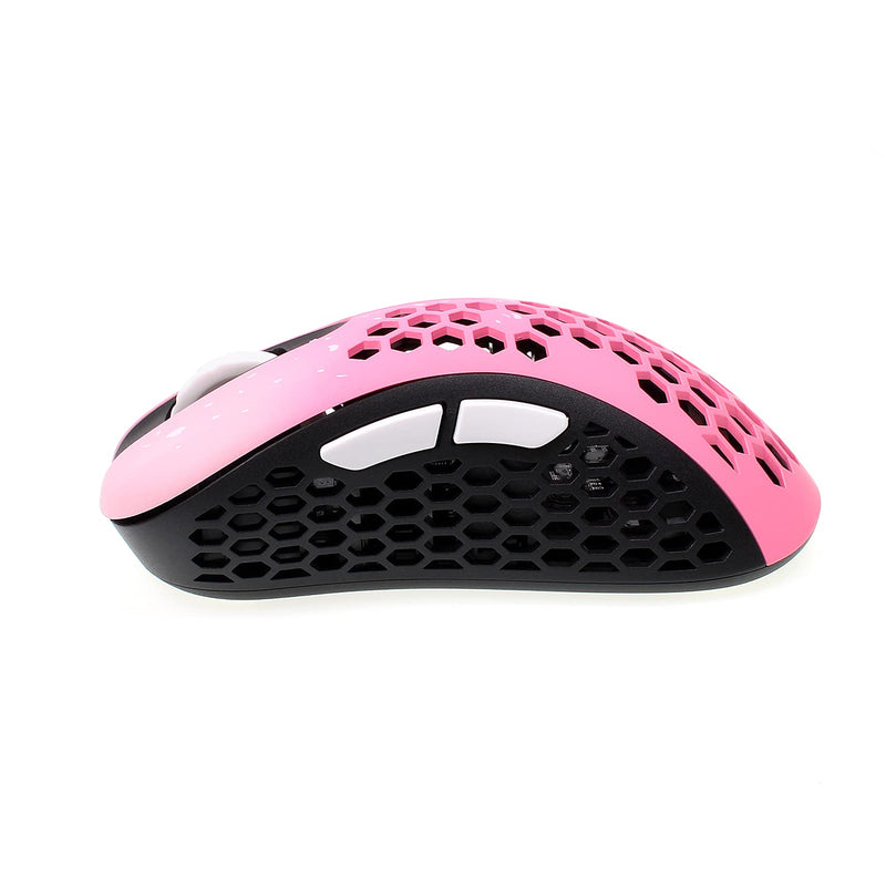 [Australia - AusPower] - Skoll Mini SK-S Sakura 50g Ultralight Weight Honeycomb Design Ergonomic Gaming Mouse with 3389 Sensor - PTFE Skates - 16,000DPI - Detachable Cable (Pink) 