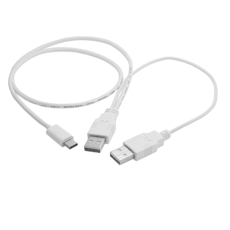 [Australia - AusPower] - Xiwai USB 3.1 Type C USB-C to Dual A Male Extra Power Data Y Cable for Cell Phone & Hard Disk 