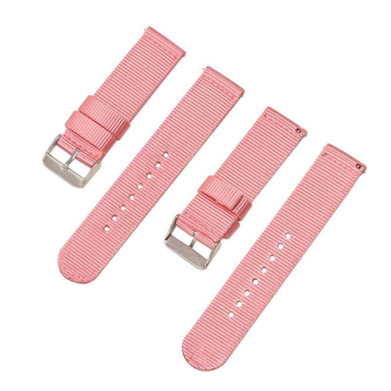 [Australia - AusPower] - Compatible with Samsung Galaxy Watch 3 45mm / Galaxy Watch 46mm / Gear S3 Frontier Classic Smartwatch Band, 22mm Woven Nylon Strap Replacement Sports Watch Pink 