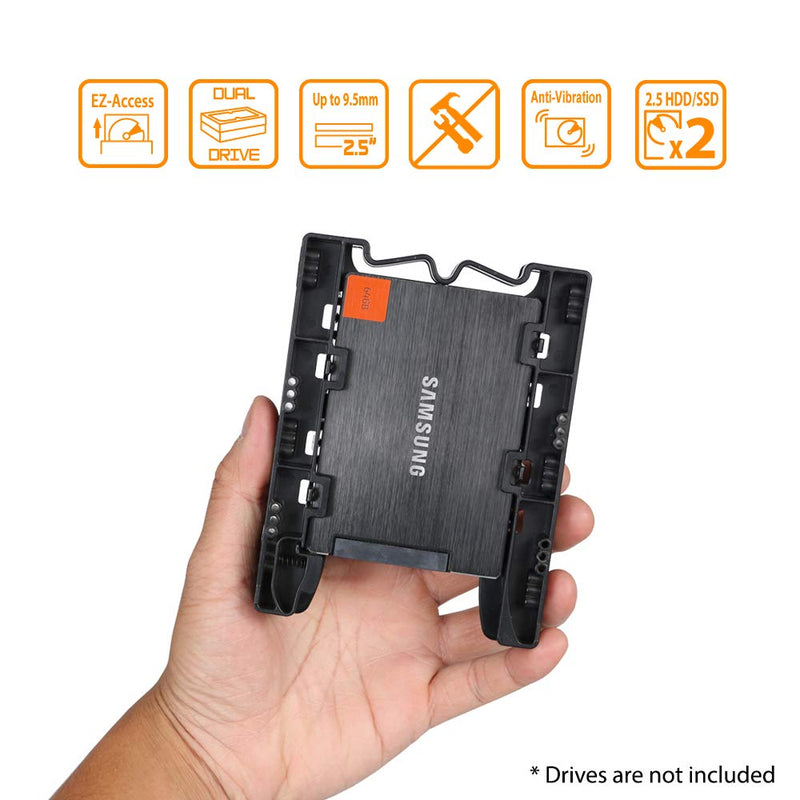 [Australia - AusPower] - ICY DOCK Dual 2.5" HDD & SSD Light Weight Mounting Bracket for Internal 3.5" Drive Bay | EZ-Fit Lite MB290SP-B 2 Bay 