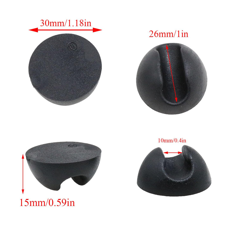 [Australia - AusPower] - Meuey Lyot Hairpin Leg Floor Protectors Suitable for 3/8 "to 1/2" Thick rods Furniture Table and Chair feet Rubber Cap Metal Table Leg Protector Black -8pcs 