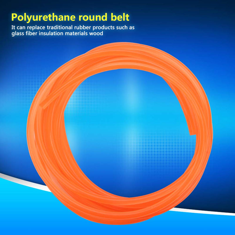 [Australia - AusPower] - High Performance Urethane Round Belting, PU Transmission Belt Polyurethane Round Belt for Drive Transmission Orange (8mmx5m) 8mmx5m 
