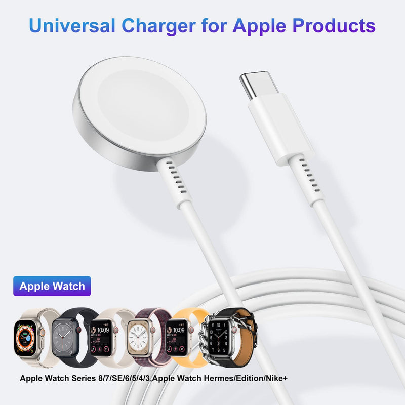 [Australia - AusPower] - Upgrade Apple Watch Charger Magnetic Fast Charging Cable, iWatch Charger Fast Charging Cord 6FT, Portable Wireless Charger Compatible with Apple Watch Series Ultra 8/7/6/SE/5/4/3 