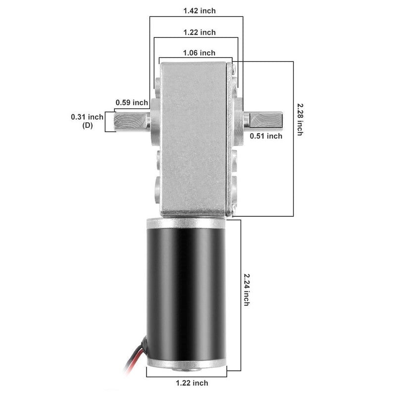 [Australia - AusPower] - uxcell Double Shaft Worm Gear Motor DC 12V 5RPM High Torque Speed Reduction Motor with Metal Gearbox 