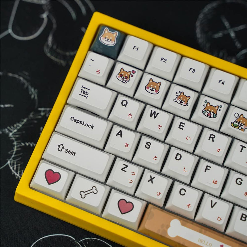 [Australia - AusPower] - Keycaps Mechanical Keyboard, 116PCs Universal Cartoon Keycaps Five-Faced Dyed Full Set Keyboard Caps Computer Accessory for Mechanical Keyboard(Shiba-Inu) Shiba-Inu 