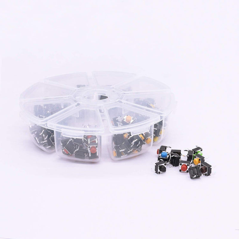 [Australia - AusPower] - TWTADE 160PCS Momentary Tactile Touch Micro Push Button Switch tact 6x6x5mm Tactile Switch kit,Each Color 20PCS Red Blue Black Green White Yellow Brown 