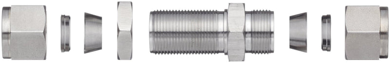[Australia - AusPower] - Brennan N2700-LN-06-06-SS Stainless Steel Compression Tube Fitting, Bulkhead Union, 3/8" Tube OD 3/8 Inch 