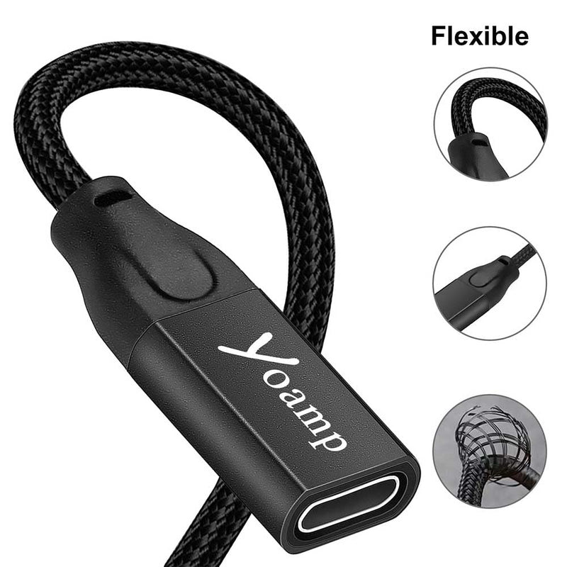 [Australia - AusPower] - Yoamp Nylon Braided Female USB C Charge Cable for Lenovo Laptop Charger Adapter 19v 3.42a 65w 4.0 * 1.7mm Tip 