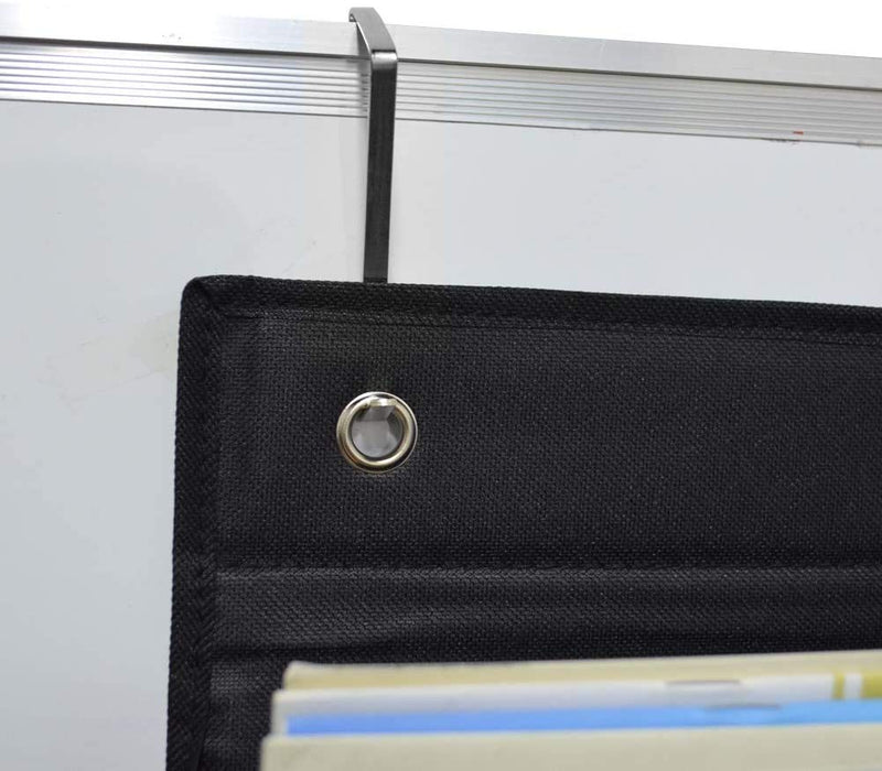 [Australia - AusPower] - VNOM Fabric Over Door Document Organizer Hanging Wall File Organizer Wall Mounted Folder Storage Holder for Office Classroom Home,4 Large Cascading Pockets,2 Over Door Hooks Included,Black Polka Dot 