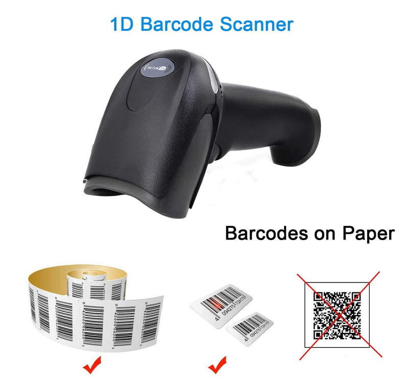 [Australia - AusPower] - NETUM Barcode Scanner USB 2.0 Wired Handheld 1D Laser Bar Code Reader Scanner for POS Mobile Payment PC Laptop and Computer Windows Mac OS 