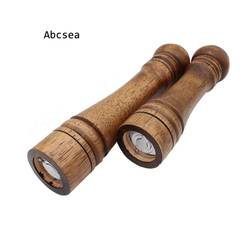 [Australia - AusPower] - Abcsea oak salt and pepper grinder mills wooden, pepper grinder and salt shaker sets,a 8 in. and a 10 in. 8and10in. 