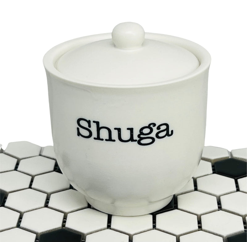 [Australia - AusPower] - Sugar Bowl | Cute Ceramic "Shuga" Dish with Lid | Perfect Hostess Gift or Housewarming Gift 
