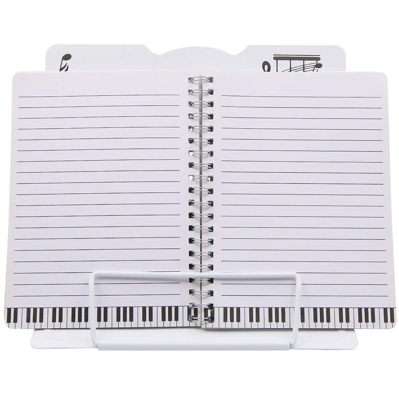 [Australia - AusPower] - Portable Music Note Pattern Book Stand,Adjustable Tablet Stand Bookend,Metal Book Rack Reading Holder for Reader Students 