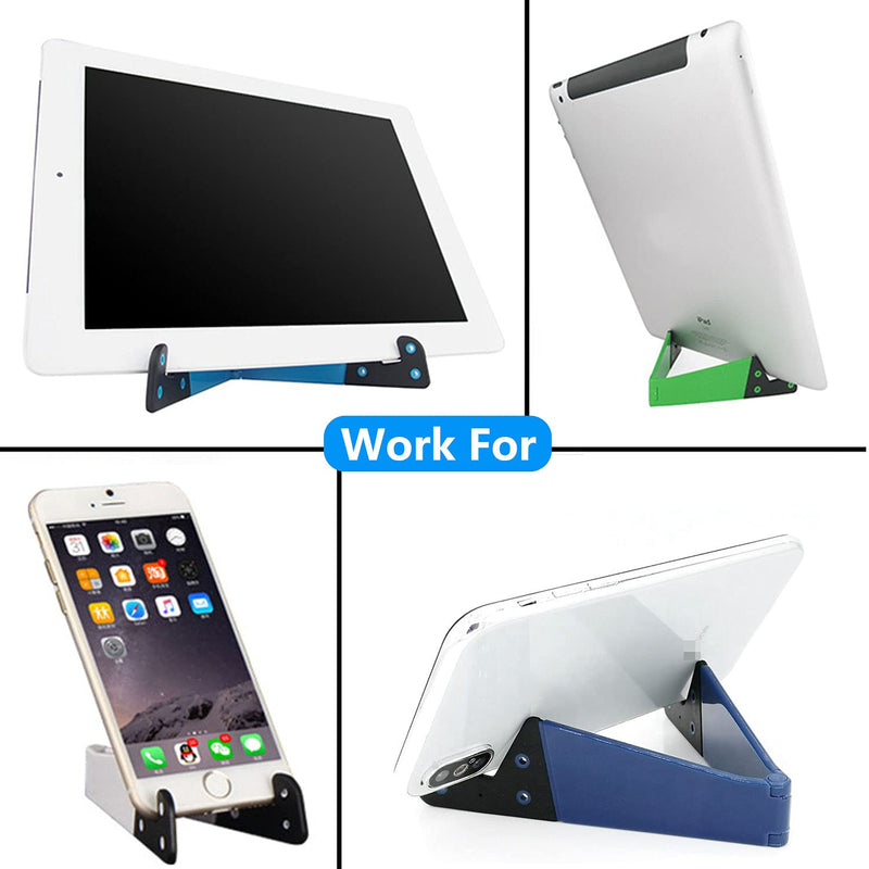 [Australia - AusPower] - VOVIGGOL Portable Cell Phone Stand for Desk 4 Pack, Foldable Pocket Travel Mobile Phone Holder, Upgrade Universal V Smartphone Kickstand Mount Compatible with iPhone iPad Tablet Kindle Android 4 Color 