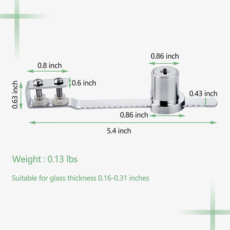 [Australia - AusPower] - Sliding Glass Door Ratchet Lock Zinc Alloy No Drill Glass Door Lock Keyed Alike Showcase Display Lock for 0.16-0.31inch Glass - 2 Pack (Silver 2 pcs, A328) Silver 2 pcs 