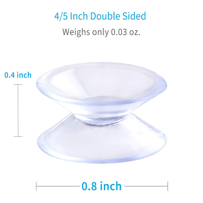 [Australia - AusPower] - Pawfly 20 Pack Double Sided Suction Cups 4/5 Inch Clear PVC Plastic Sucker for Glass Table Mirror 