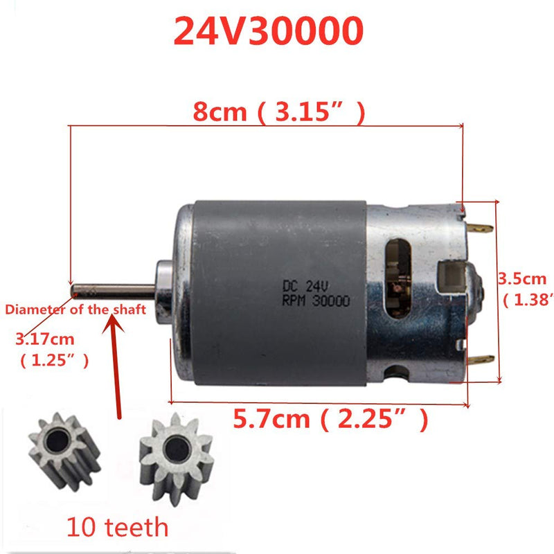 [Australia - AusPower] - weelye 2 Pcs 24V 30000RPM Children's Powered Wheel Electric Motor ,24 Volt Motor Drive Engine Accessory for Car Children Ride on Toys Replacement Parts 