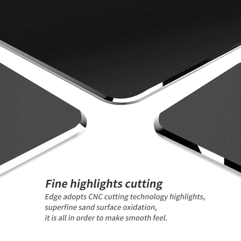 [Australia - AusPower] - Hard Black Metal Aluminum Mouse Pad Mat Smooth Magic Ultra Thin Double Side Mouse Mat Waterproof Fast and Accurate Control for Gaming and Office((Large 11.81X9.45 Inch) Large 