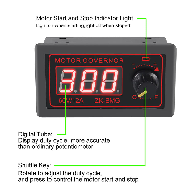 [Australia - AusPower] - UMLIFE Motor Speed Controller, PWM DC 12V 24V 60V 500W Adjustable Speed Regulator with Stepless Variable Rotary Switch PWM Signal Generator Driver Module (1PACK) 1PACK 