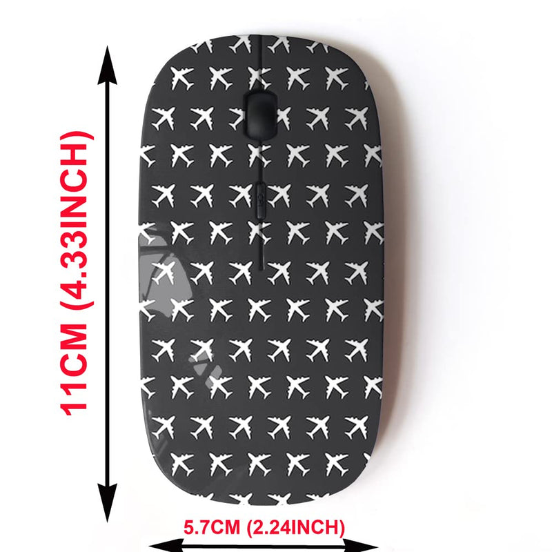 [Australia - AusPower] - 2.4G Wireless Mouse with Cute Pattern Design for All Laptops and Desktops with Nano Receiver - Airplane Commercial Aviation Sign 